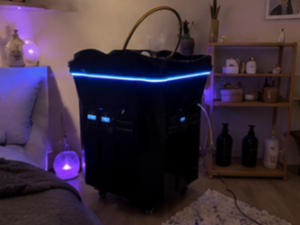 Fauteuil de lavage portable à LED noir pour soins capillaires, lit de spa avec réservoir d'eau pour salons de beauté photo review