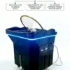 Fauteuil de lavage portable à LED avec massage du dos et lit de soin capillaire avec réservoir d'eau, idéal pour les salons de beauté.