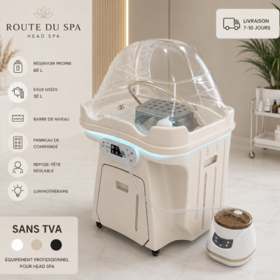 BAC HEAD SPA MIKU - Chaise de lavage de cheveux avec circulation d'eau pour spa capillaire, chaise de coiffure. Station de lavage de cheveux portable, petite et mobile, avec chaise pour thérapie mobile