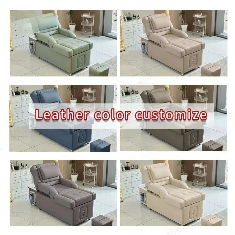 Salon tête Spa cheveux lavage lit pédicure Massage pieds Spa shampooing chaise en Stock – Image 4