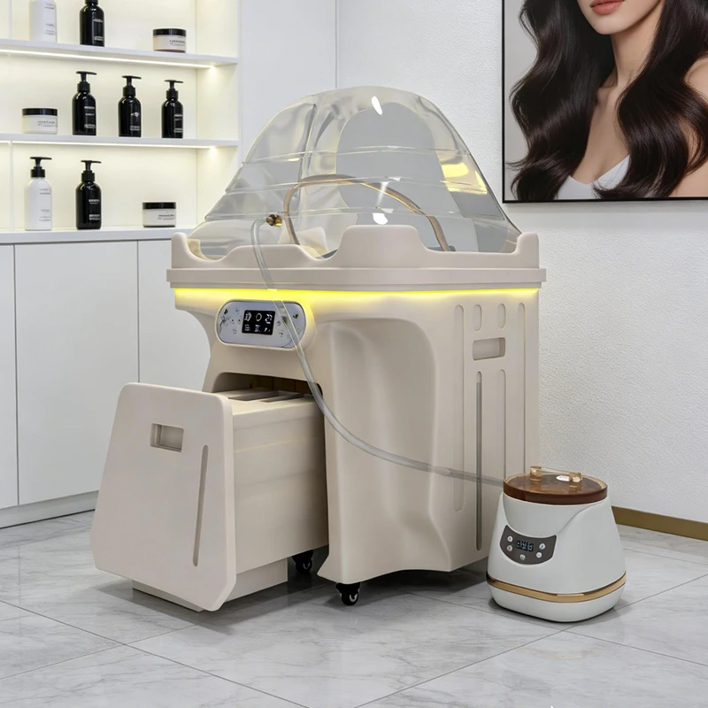 BAC HEAD SPA MIKU - Chaise de lavage de cheveux avec circulation d'eau pour spa capillaire, chaise de coiffure. Station de lavage de cheveux portable, petite et mobile, avec chaise pour thérapie mobile – Image 5