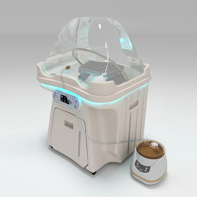 BAC HEAD SPA MIKU - Chaise de lavage de cheveux avec circulation d'eau pour spa capillaire, chaise de coiffure. Station de lavage de cheveux portable, petite et mobile, avec chaise pour thérapie mobile